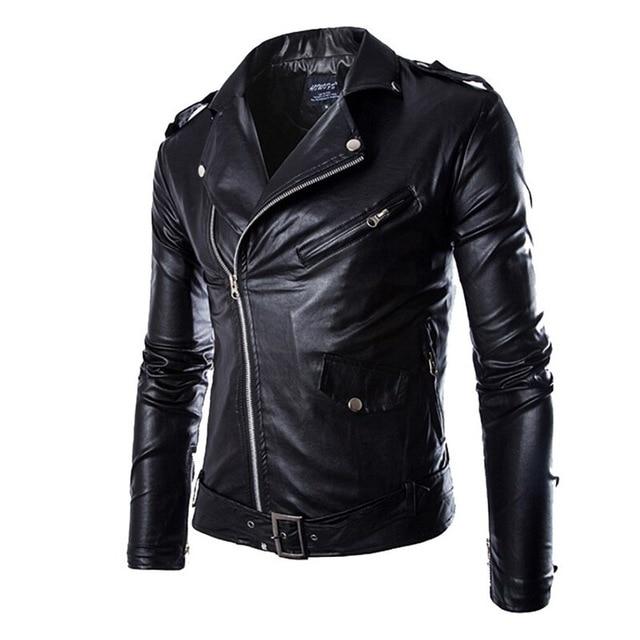 2019 Brand Autumn Spring Casual Zipper Leather Jacket