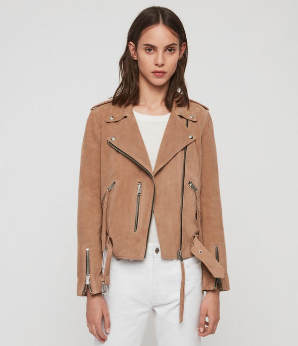 Women's PLAIT BALFERN SUEDE BIKER JACKET