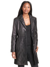 Women's Notch Collar Button Down Lamb Trench