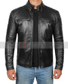 Black Cafe Racer Motorcycle Jacket