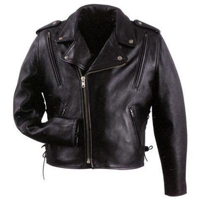 Xelement B7210 'Cool Rider' Men's Black Vented Leather Motorcycle Jacket