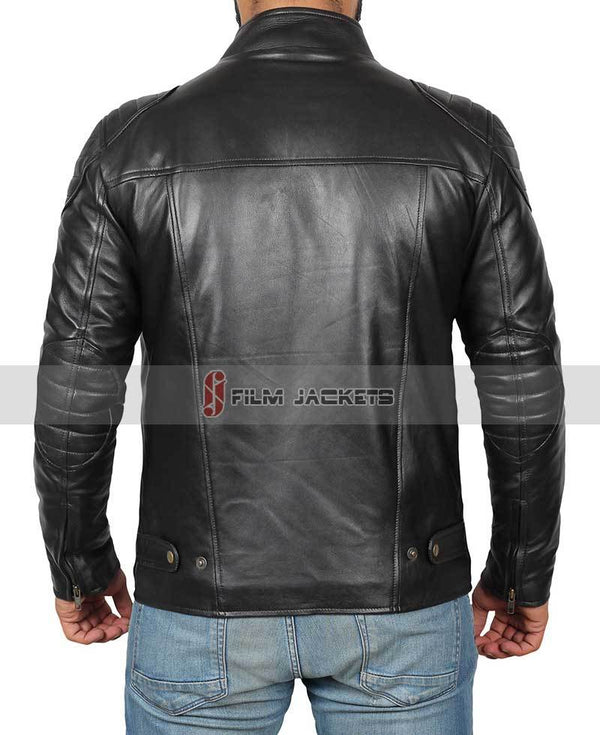 Black Cafe Racer Motorcycle Jacket