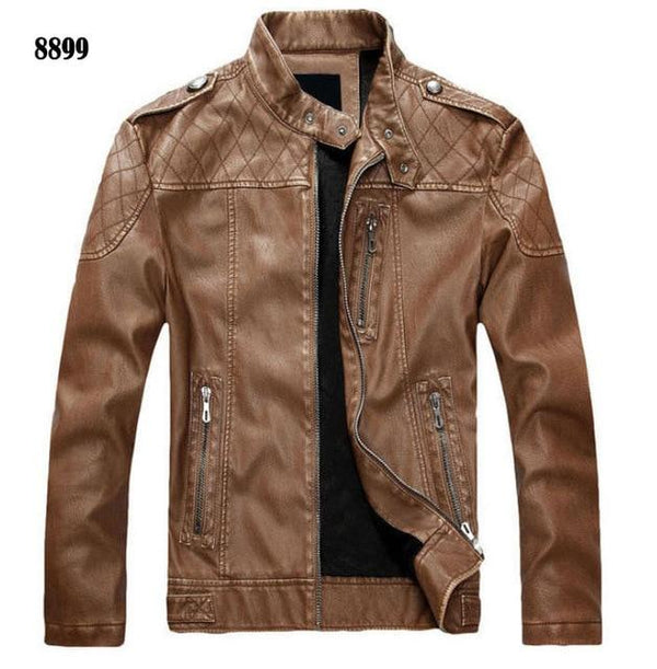 New arrive brand motorcycle leather jacket men men's leather jackets